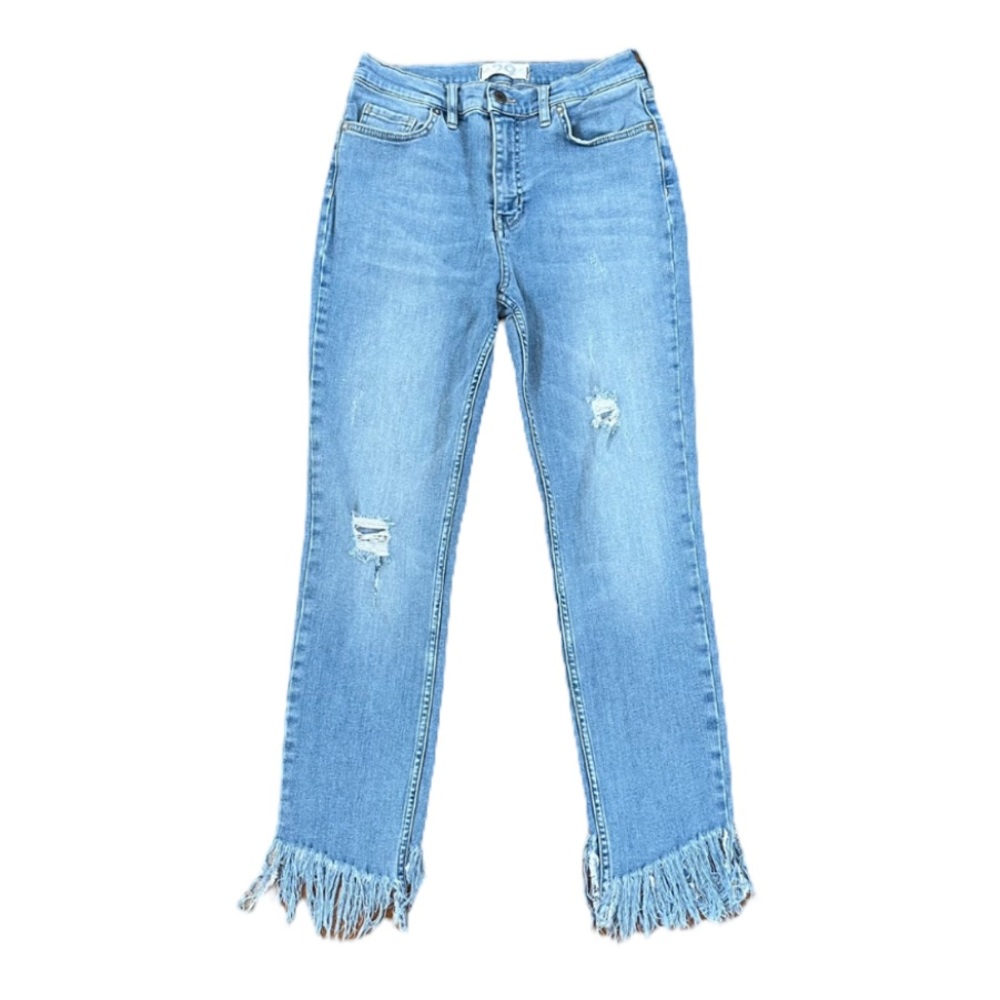 Free People Great Heights Cropped Frayed Ankle Denim Jeans Women’s 29